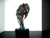 urn beeldje brons levensboom gedenkboom