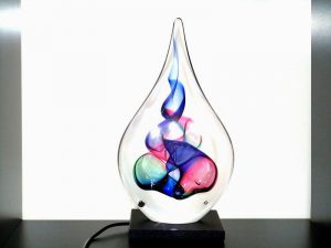 druppel urn glas met ledlicht