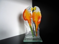 duo vogel urn glas modern