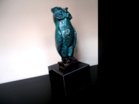 urn beeld brons wijsheid uil wisdom