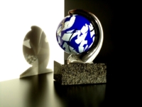 urn herdenkingsobject aarde glas