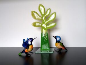 vogels gedenkboom levensboom glas