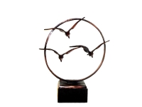 mini urn asbeeld brons vogels