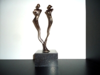 mini urn as beeldje verbinding brons