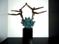 bronzen urn beeldje lotus verbondenheid