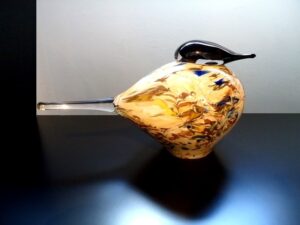 mini urn vogel glas