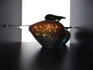 glazen vogel mini urnen herdenkingsartikelen