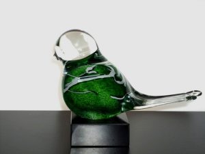 vogel mini urn uniek glas