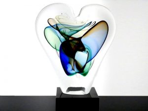mini urnen met hart van glas