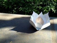 stalen urn roos lotus buiten