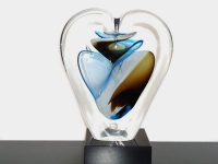 kleine glazen hart urn