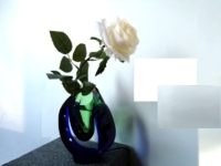 mini urn vaas glas roos