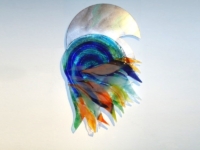 gedenkteken wand vuurvogel glas metaal