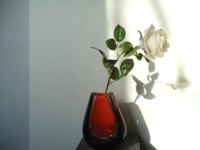 herdenkingsobject urn vaas glas roos